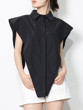 Irregular Solid Color Single-Breasted Lapel Shirt